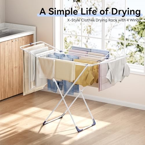 Clothes Drying Rack, Metal Drying Rack Clothing, Laundry Rack Foldable, Space
