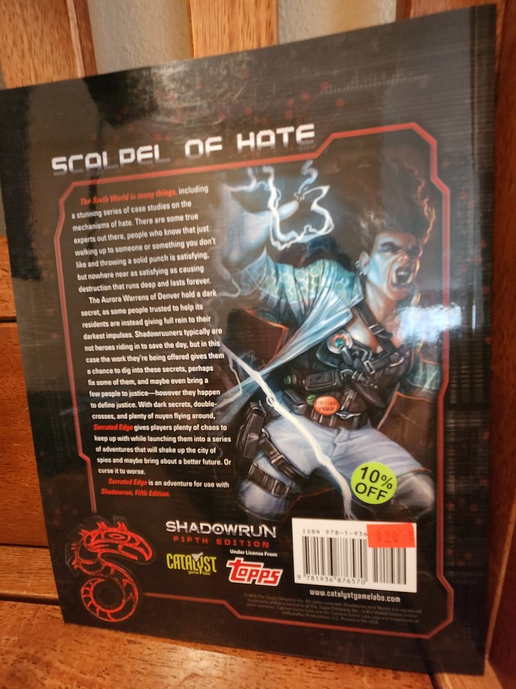 Shadowrun 5e RPG Serrated Edge Hardcover New!