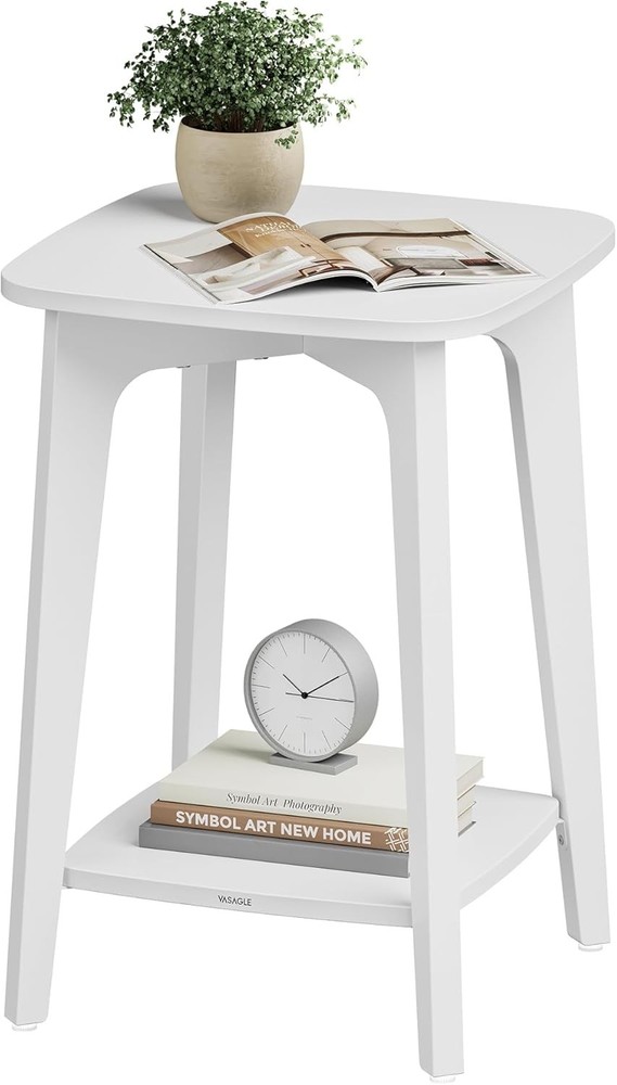 Collection Side Table 2 Tier Small Square Nightstand End Table W/ Tapered New