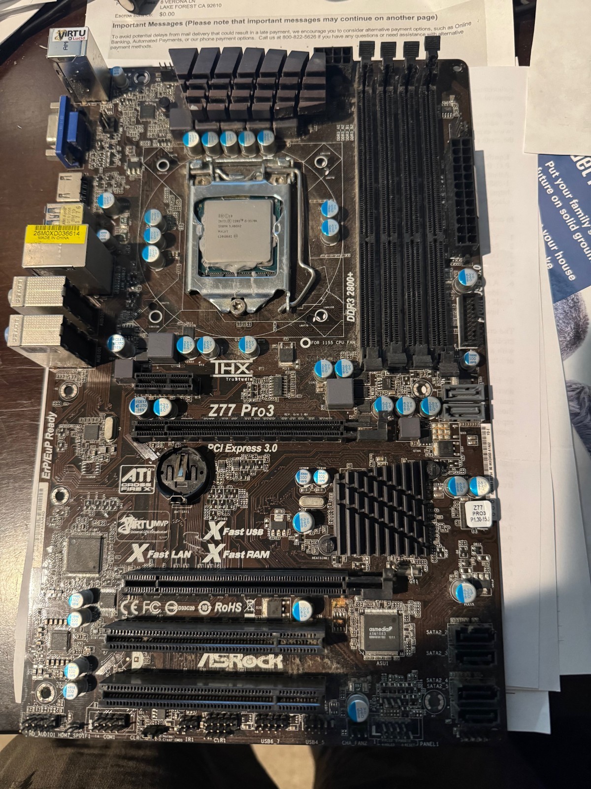 ASRock Z77 Pro3 Intel Core i5-3570K 3.40GHz