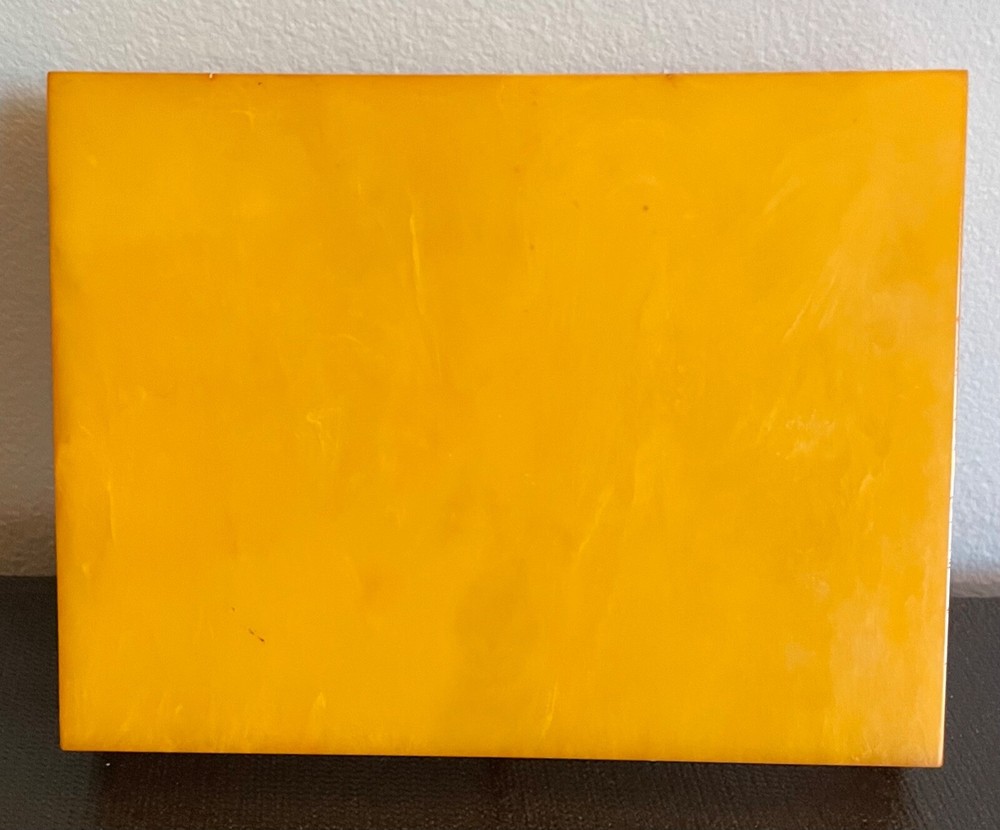 Vintage Butterscotch Bakelite Playing Card Holder Double Deck Tray