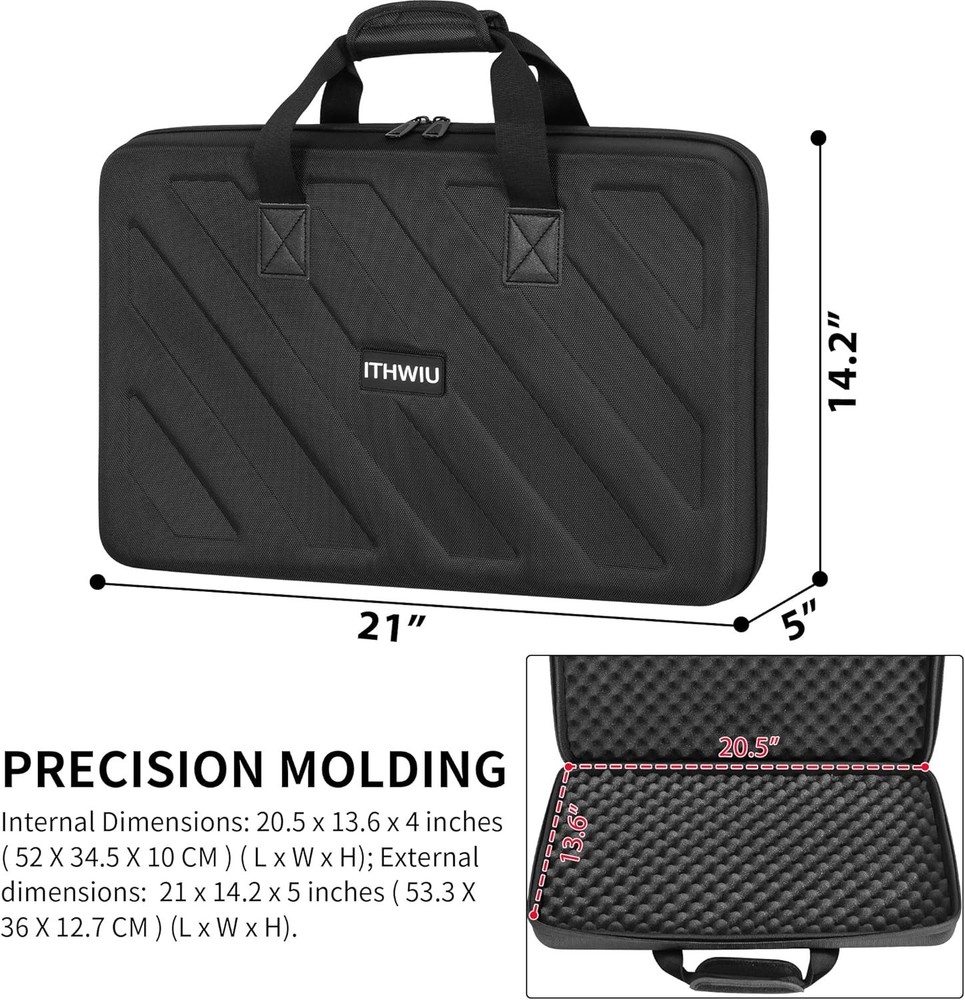 Molded Storage Case for DJ Gear with Protective Interior and External Dimensions