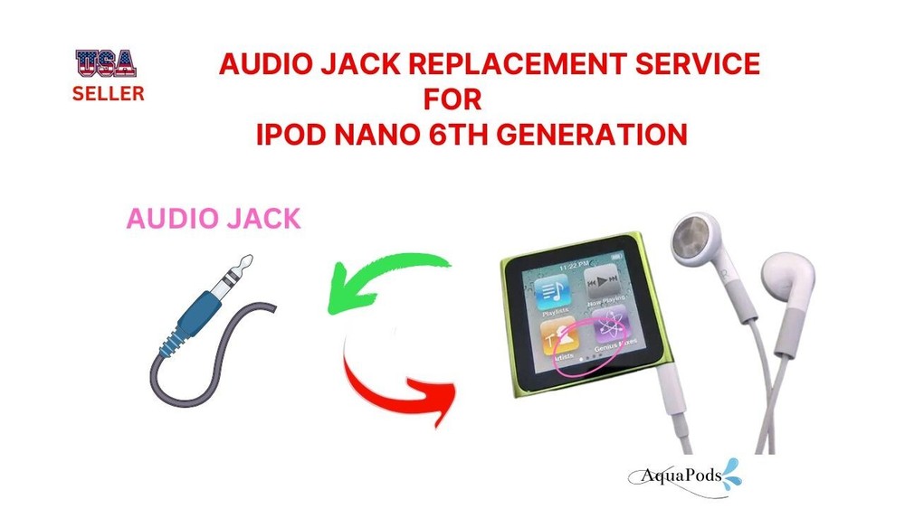 Audio Jack Replacement Service for iPod Nano 6th Generation-I’ll fix it