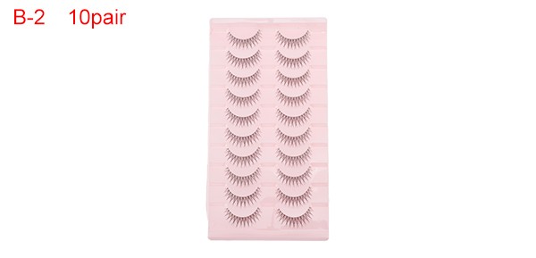 B-2 False Eyelashes for Makeup Black 10 Pair