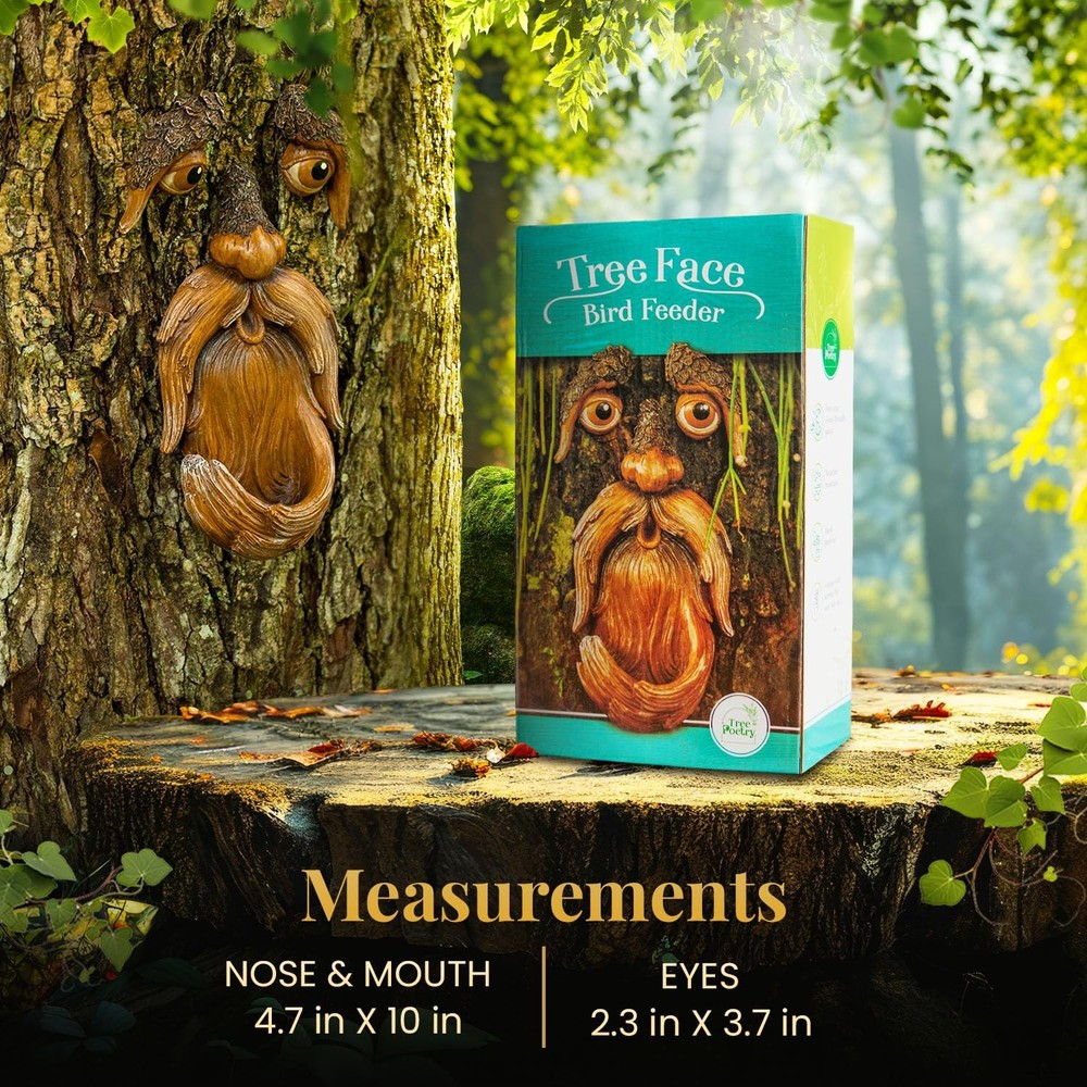 Tree Face, Faces Outdoor, Art, Decorations Brown