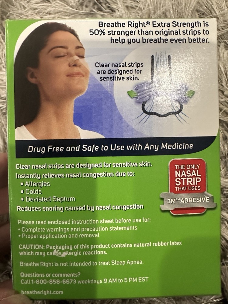 Breathe Right Extra Strength Nasal Strips, Clear - 72 Count