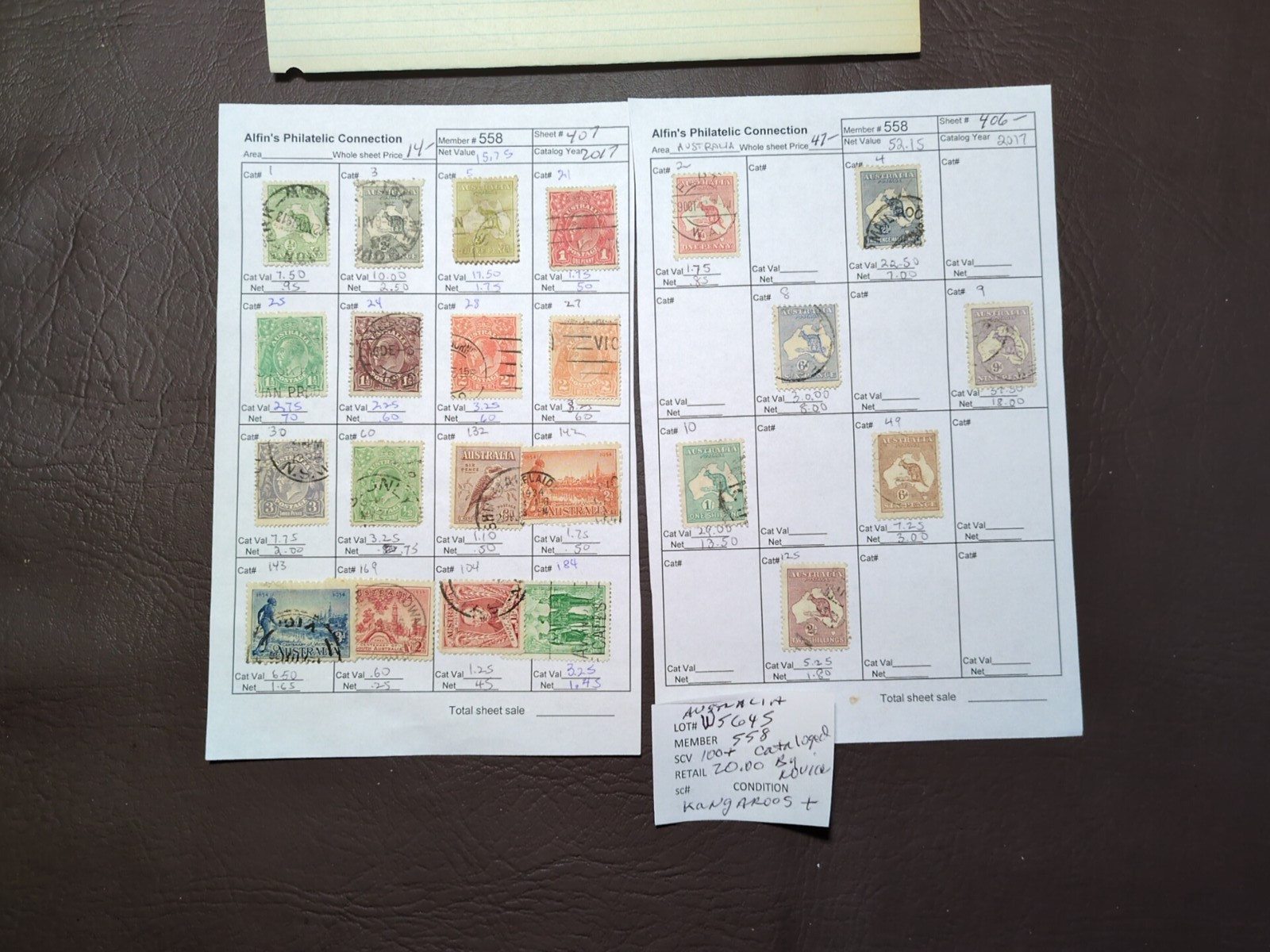 APC W5645 Australia over $100 scv KANGAROOS not watermarked checked