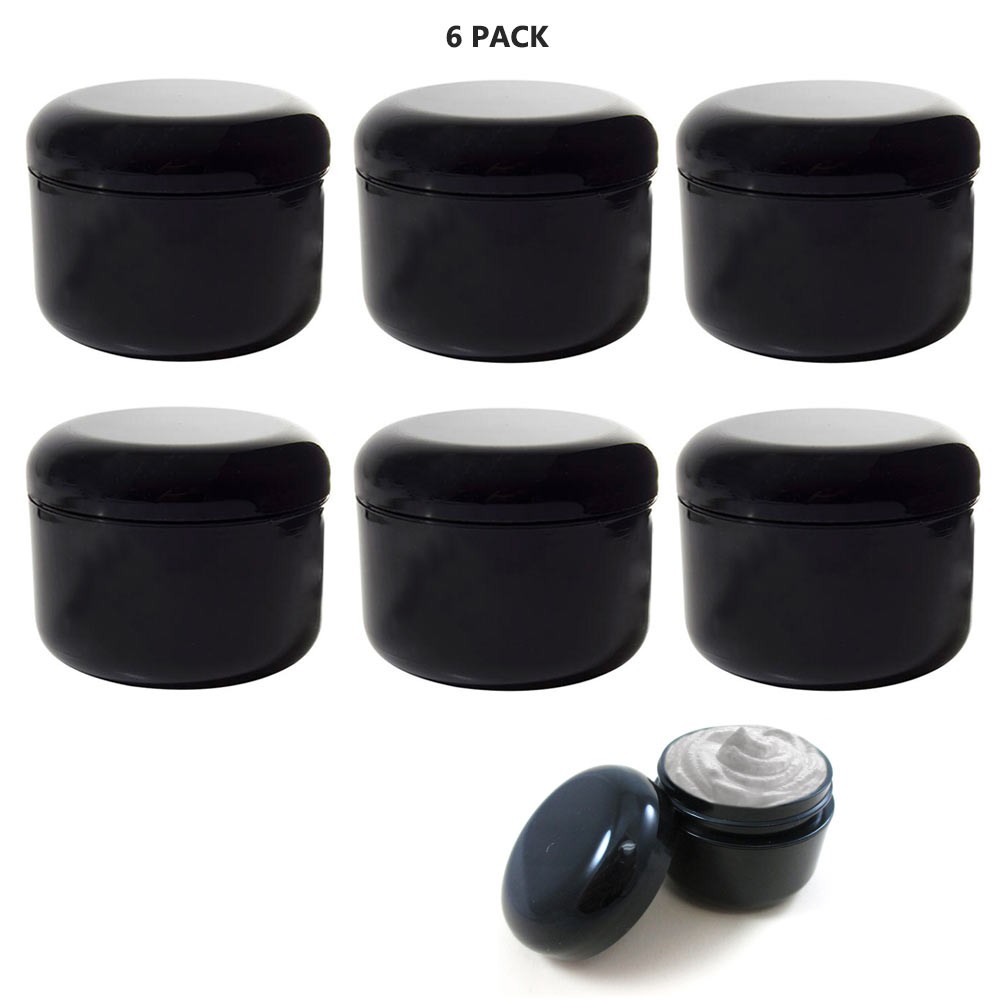 6 Pc Plastic Jars Cosmetic Sample Pot Cream Double Wall Lotion