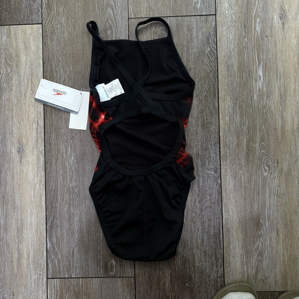 Speedo Endurance One Piece Size 22 Red And Black Pattern NWT MSRP $76