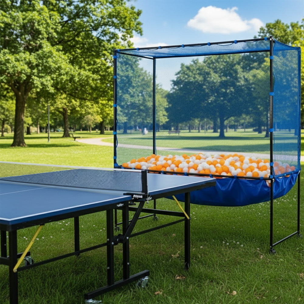 Table Tennis Catch Net with Wheels, Ping Pong Training Return Net for Practice