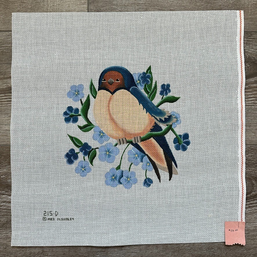 Vintage Barn Swallow Needlepoint Canvas, Single Sheet