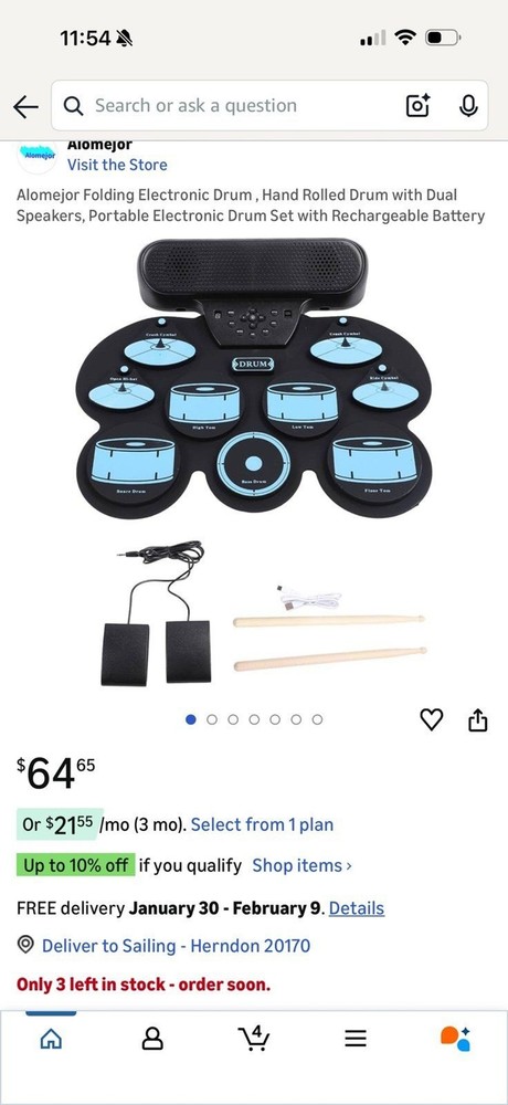 Folding Electronic Drum Pad great condition