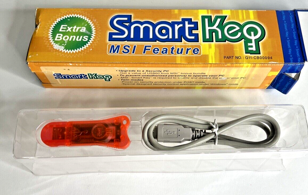 MSI Feature Smart Key USB Computer Security Stick New