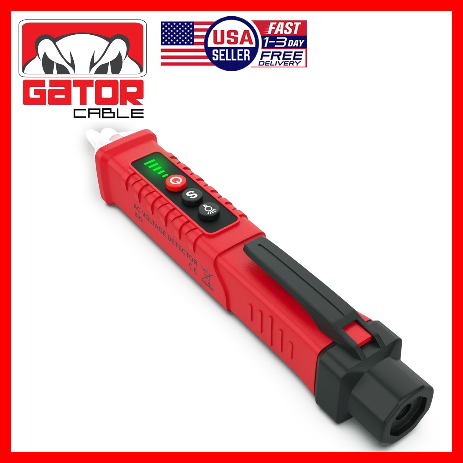 Voltage Electric Tester Volt Detector Test Pen Non-Contact Sensor AC DC 12-1000V