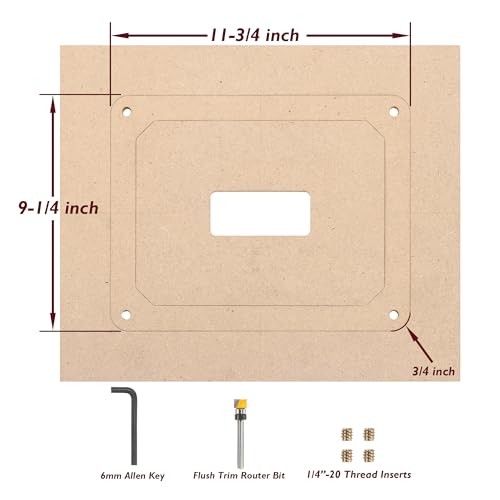 Router Table Insert Plate Template Kit – Includes MDF Routing Template,