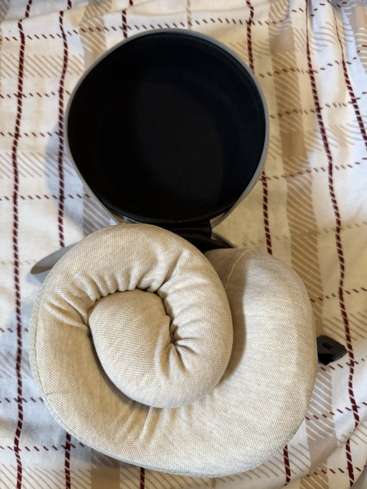 Travel Neck Pillow Gray Wrap Around Support