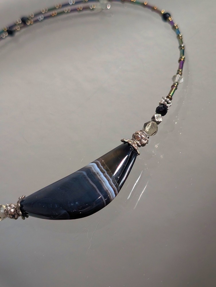 Vintage Agate Boho Tibetan Necklace