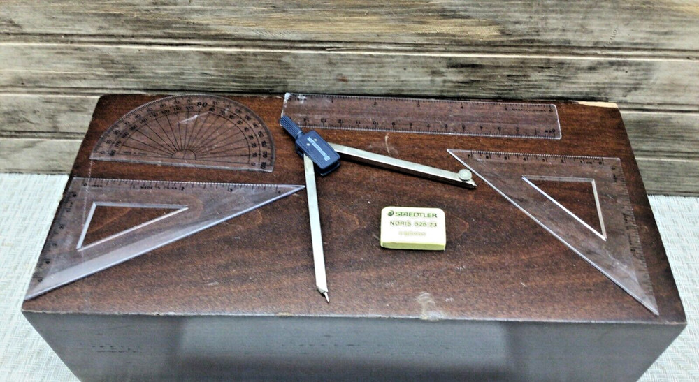 STAEDTLER Drafting Tools Compass Pencil Set - MISSING PEN & LEAD TUBE