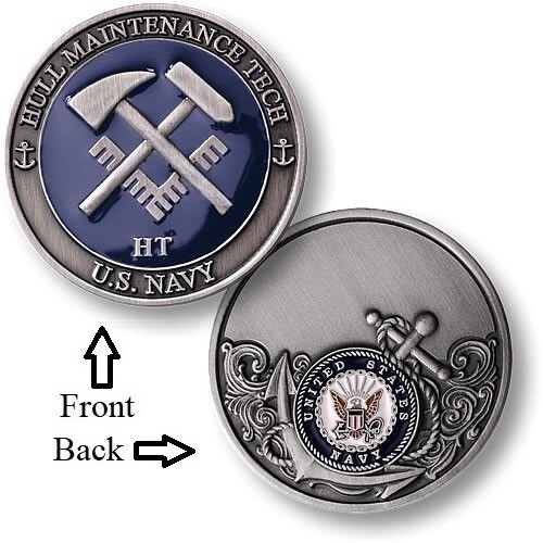 HT = Hull Technician ~ Snipes ~ U.S. Navy Engineering Challenge Coins ~ Navy ~