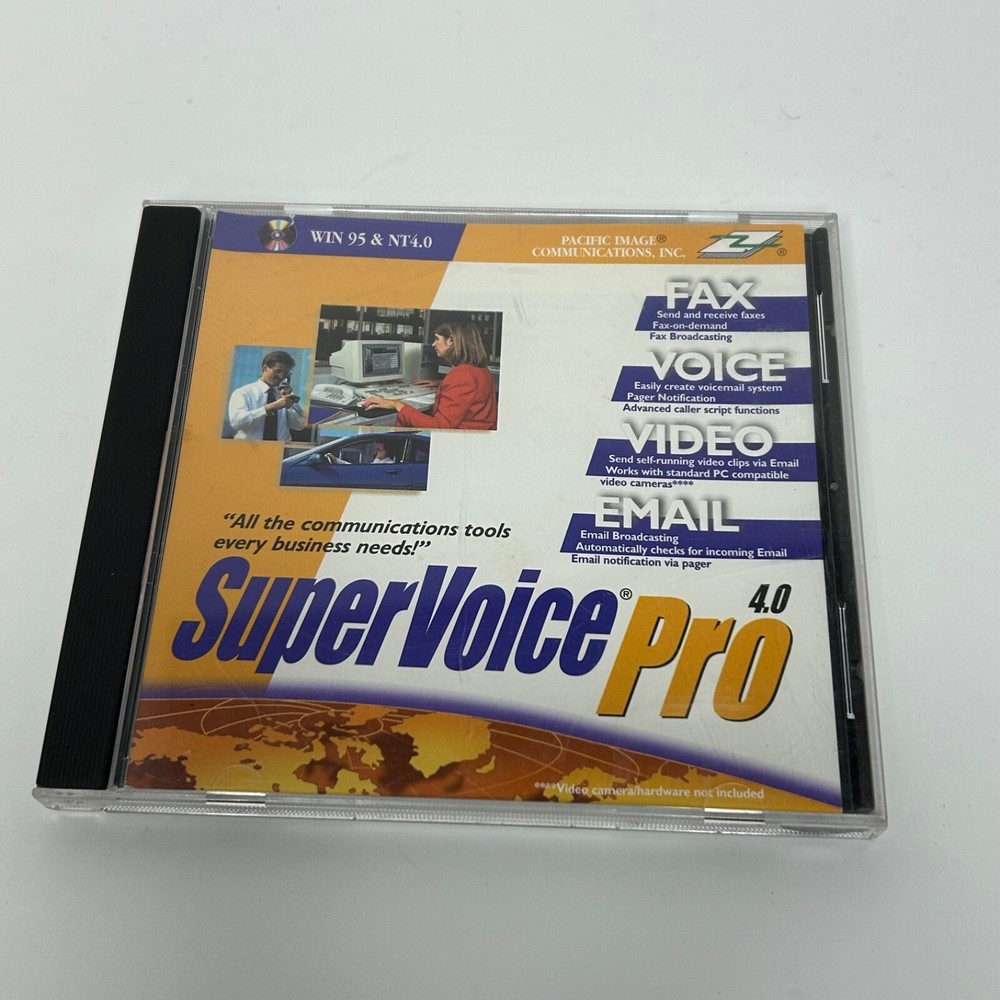 SuperVoice Pro 4.0 CD-ROM Windows 95 NT 4.0 Pacific Image Communications PC