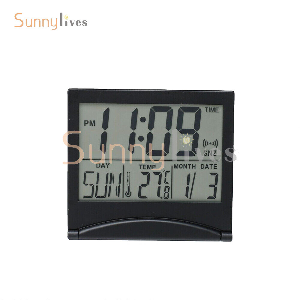 Digital Deck Clock Foldable Calendar Temperature Timer Alarm Clock LCD Display