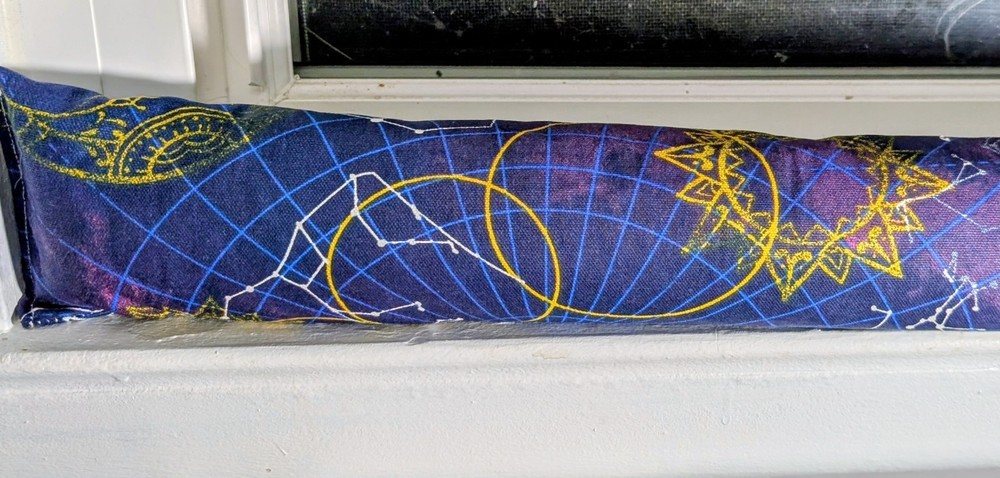 Door Draft Stopper, Cedar Filled, Window Draft Stopper, Celestial, Astronomical