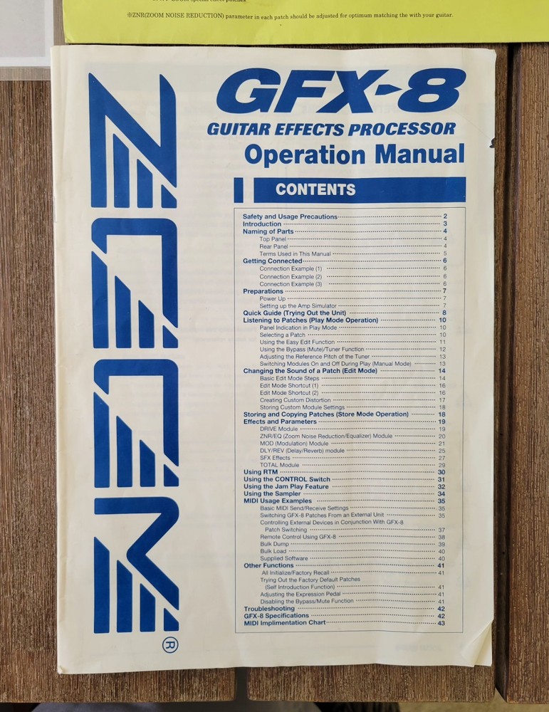 Zoom GFX‑8 Guitar Multi‑Effects Processor 69 Effect Vintage DSP Rack w/ Manual