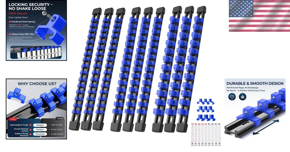 Heavy Duty 9-Piece Socket Organizer Set