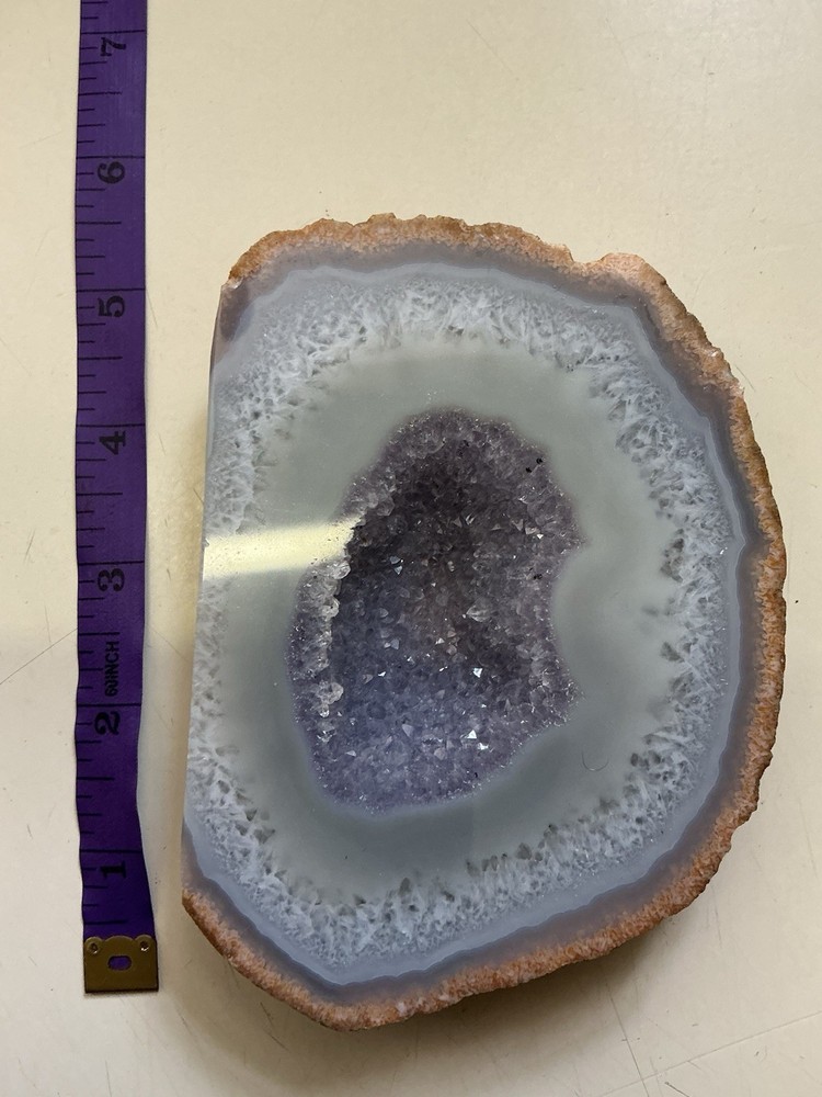 Polished Agate Geode Slabs Pair, Natural Rough Edges,