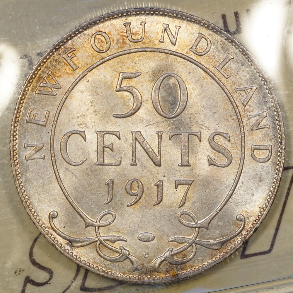 1917-C Newfoundland 50c MS65 ICCS Two-Letter Holder