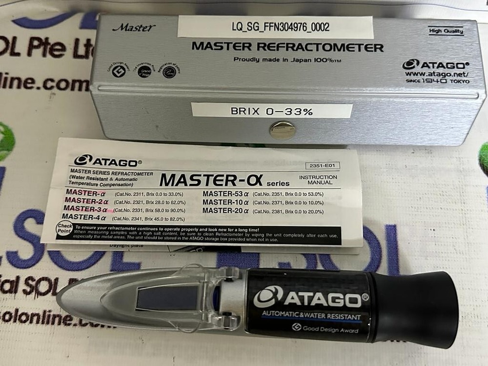 ATAGO Master-α Series Refractometer BRIX 0-33% Automatic & Water Resistant