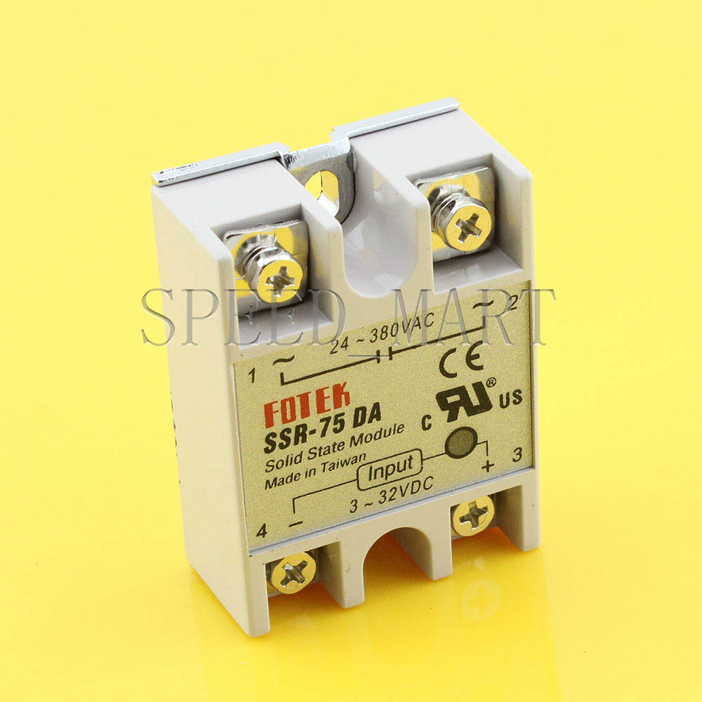 Solid State Relay DC-AC SSR-75DA 75A 3-32VDC To 24-380V AC Module Fast Switching