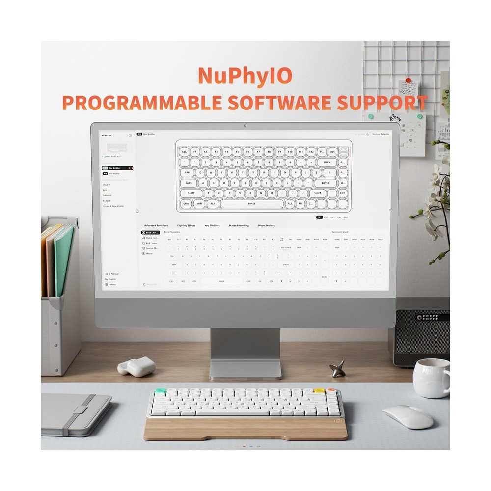 nuphy Air75 V3 Hot Swappable Wireless Mechanical Keyboard, 84 Keys 75% Custom...