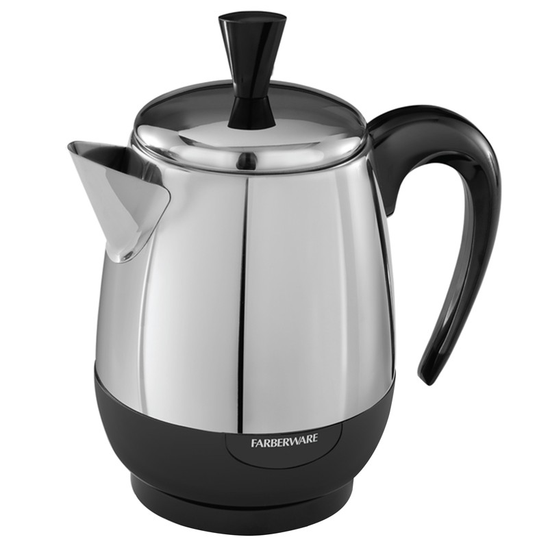 Farberware 4-Cup Black/Silver Stainless Steel Programmable Percolator