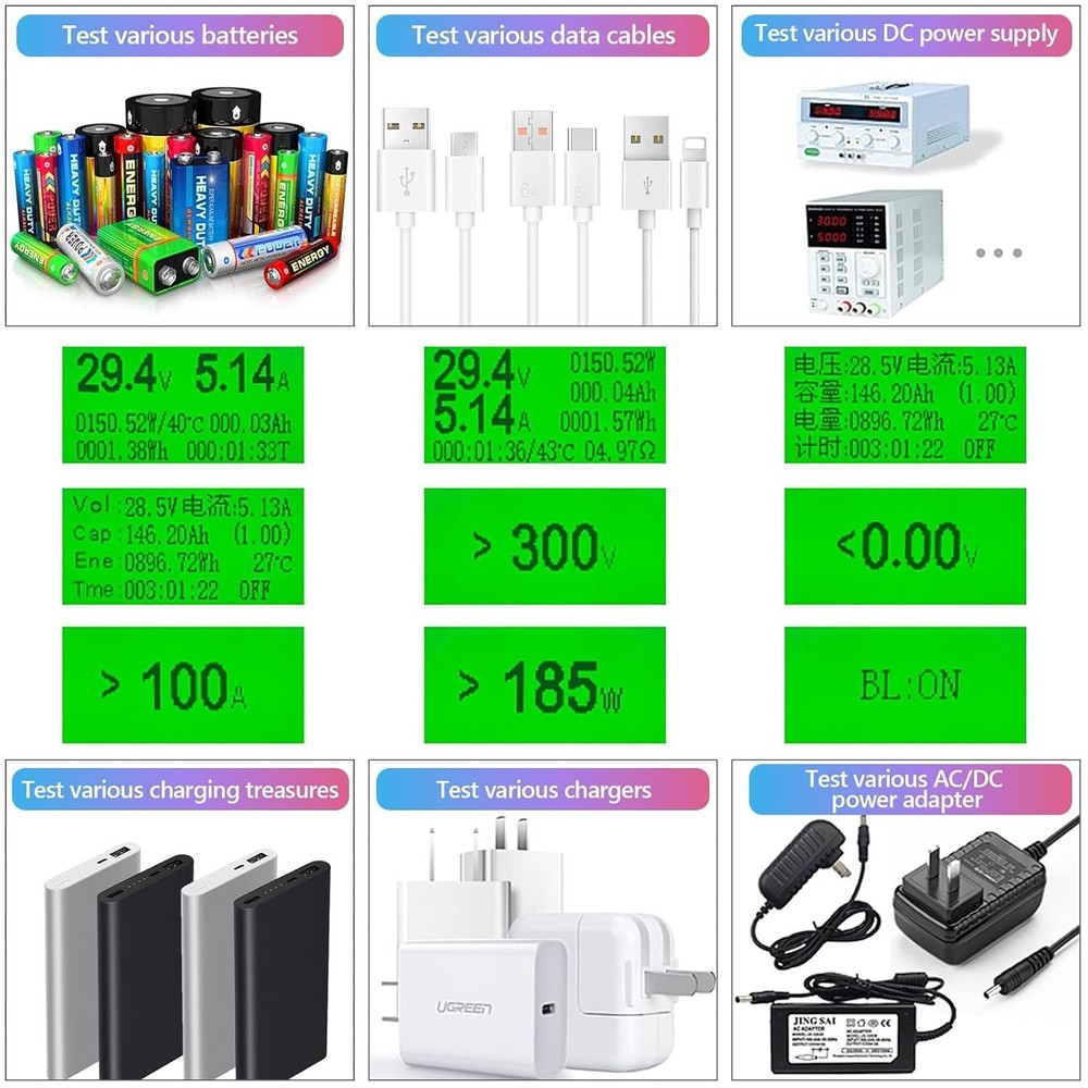 Versatile 200V Electronic Load Tester - Portable 20A Resistor Multimeter Module