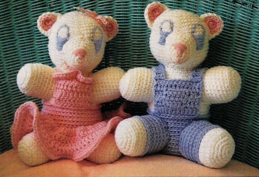 CUTE Brother & Sister Bear Duo/Crochet Pattern INSTRUCTIONS ONLY