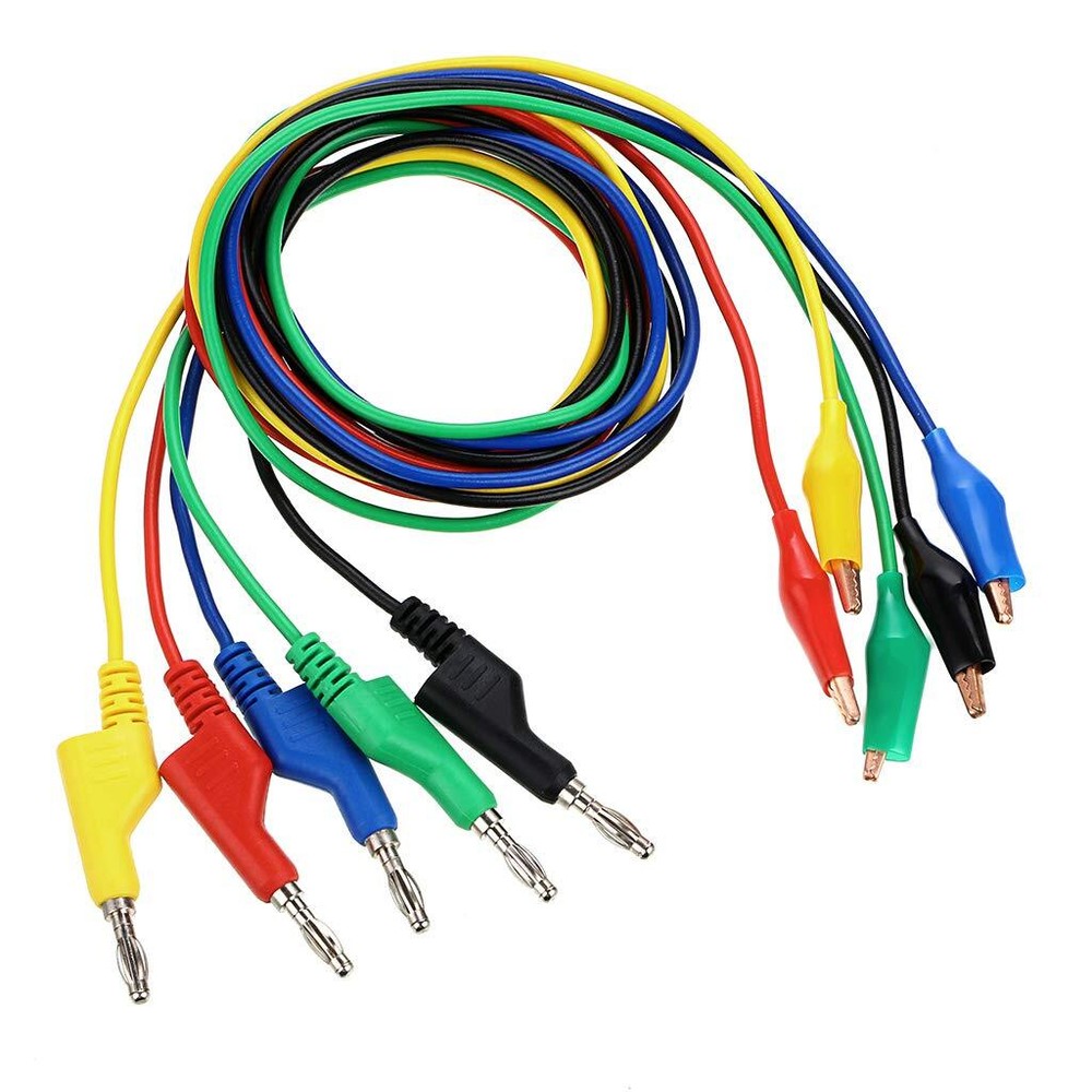 Multimeter Test Lead Set Stackable Banana Plug To Alligator Clips Test Cable Kit