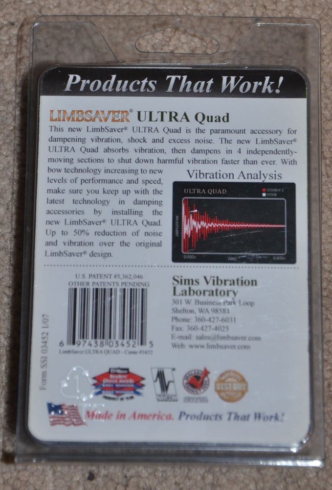 LimbSaver Ultra Quad split limb vibration dampener 3452 new