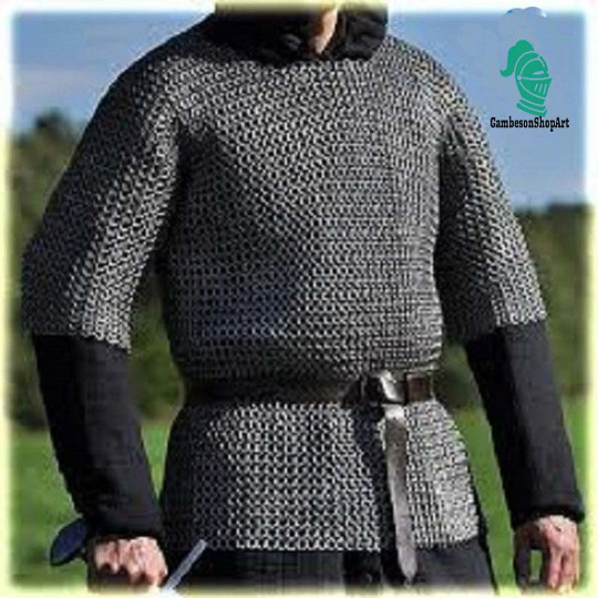 10MM Flat Riveted Chainmail Shirt – Half Sleeve Chain Mail Armor
