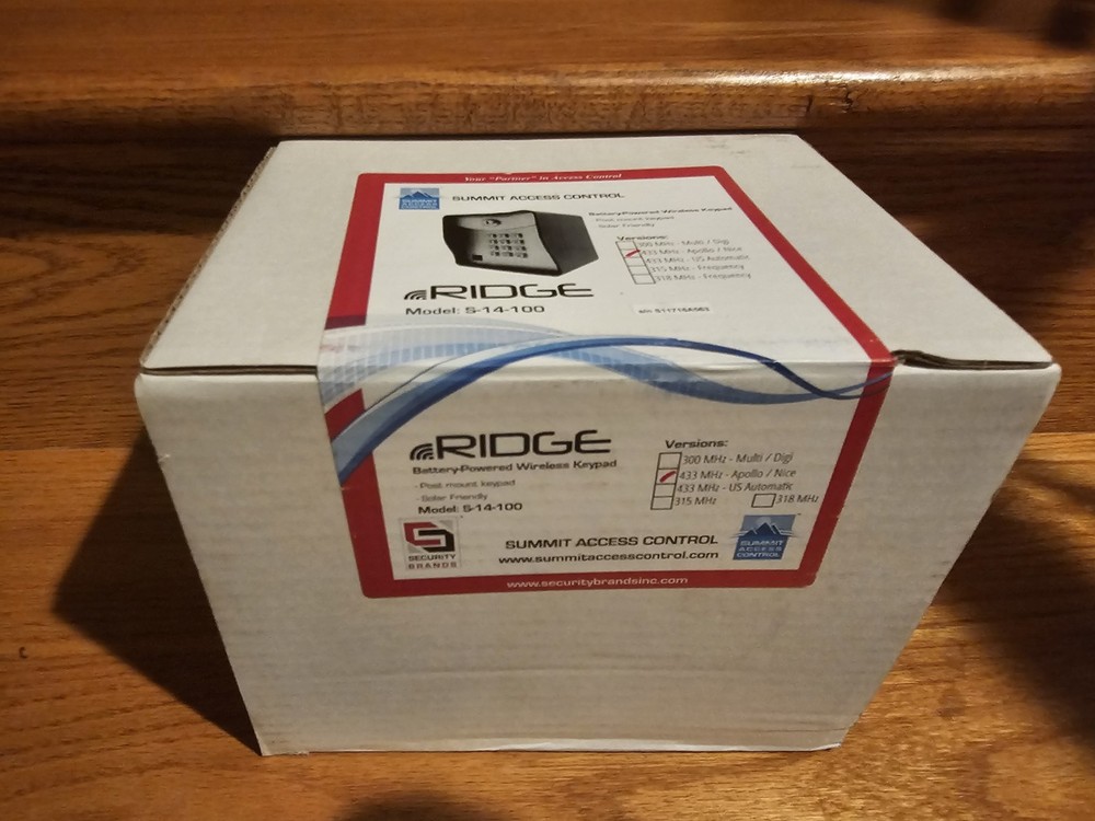 Summit Access Control S-14-100 Ridge Wireless Keypad 433MHZ Nice Apollo