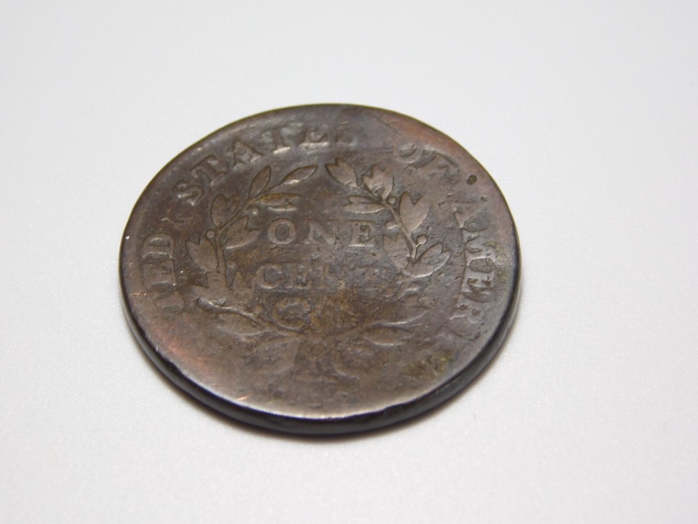 VINTAGE US COPPER COINS 1800 DRAPED BUST LARGE CENT *BENT