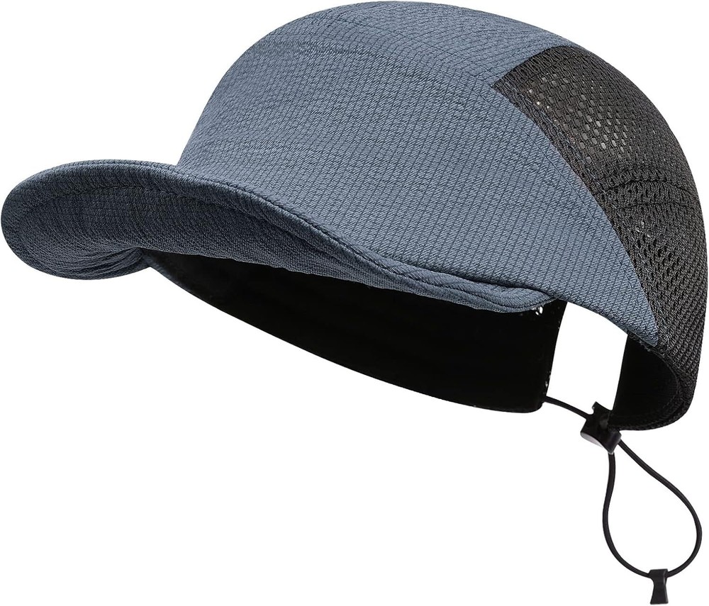 CLAPE Men Quick Dry Baseball Cap 5 Panel Hat Lightweight One Size, Dy13-grey