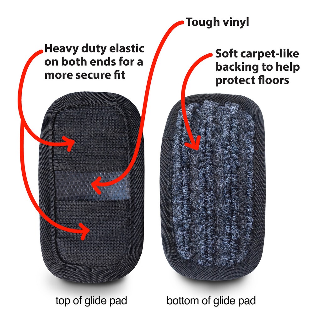 Top Glides GlidePads Walker Ski Glide Covers (Black)