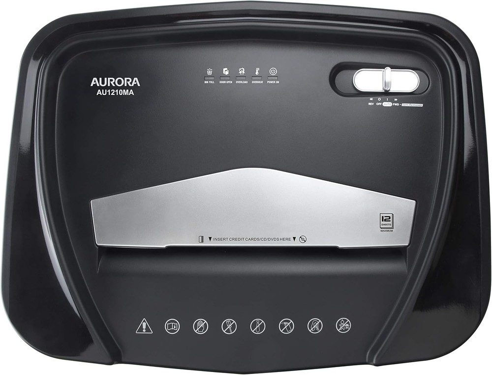 12-Sheet Micro-Cut 60 Minutes Continuous Run Time Shredder for Paper CD