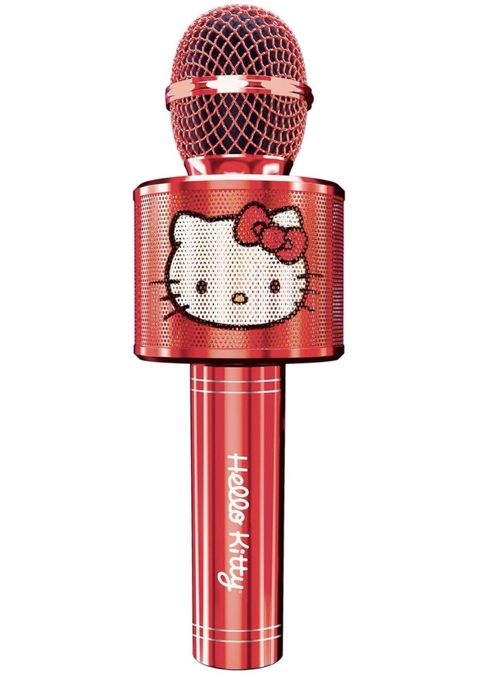 Hello Kitty Bluetooth Karaoke Microphone Wireless Speaker USB Charging RED NEW