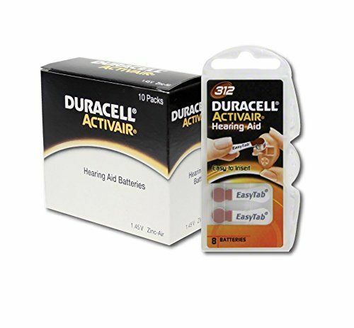 Duracell Activair Hearing Aid Batteries: Size 312 (80 Batteries) Exp 2027
