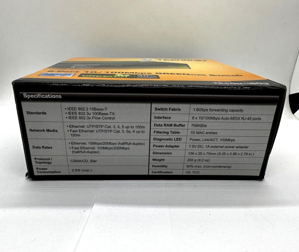 TRENDnet TE100 (TE100S80G) 8-Ports External Switch