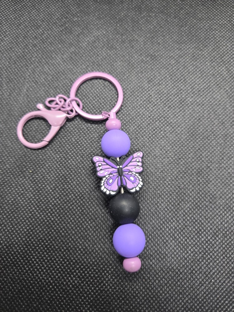 Handcrafted Purple Beutiful Butterfly Bead Key Chain
