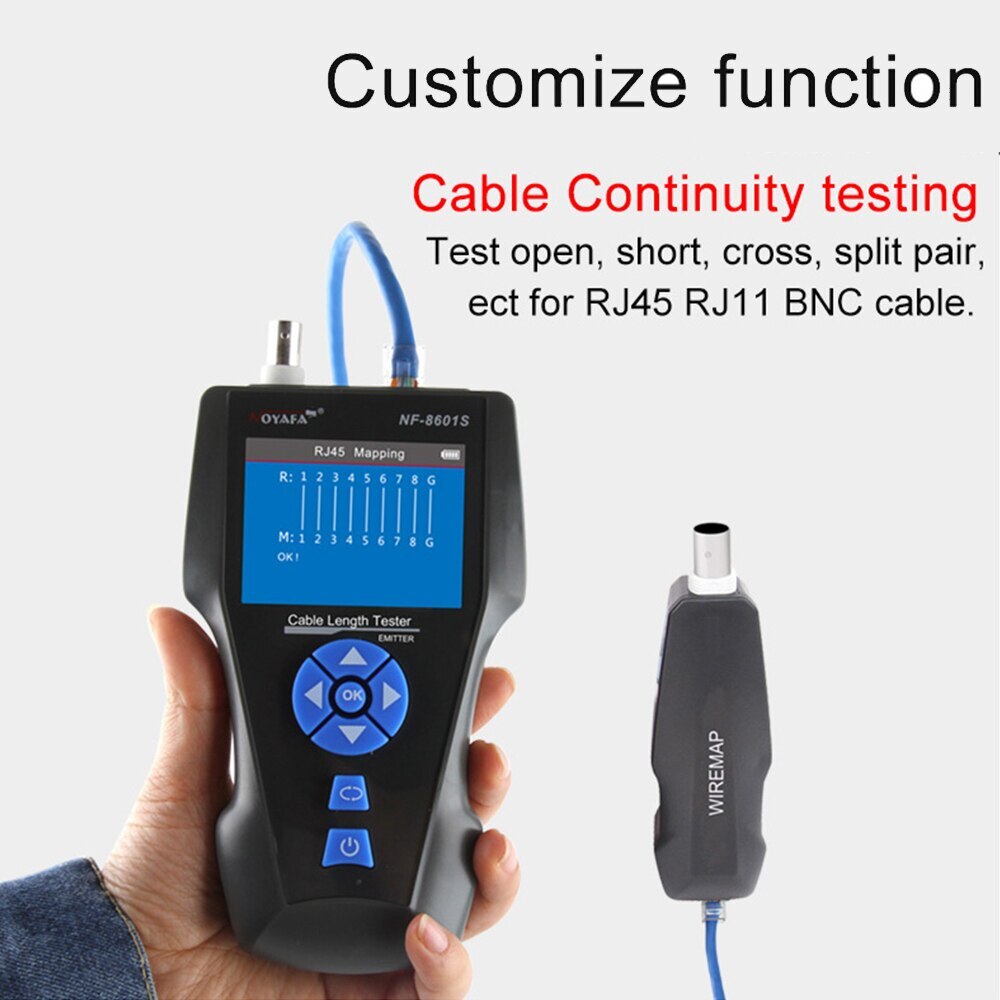 NF-8601S Ethernet Lan Cable Tester Test Cable Network Continuity Length Tester