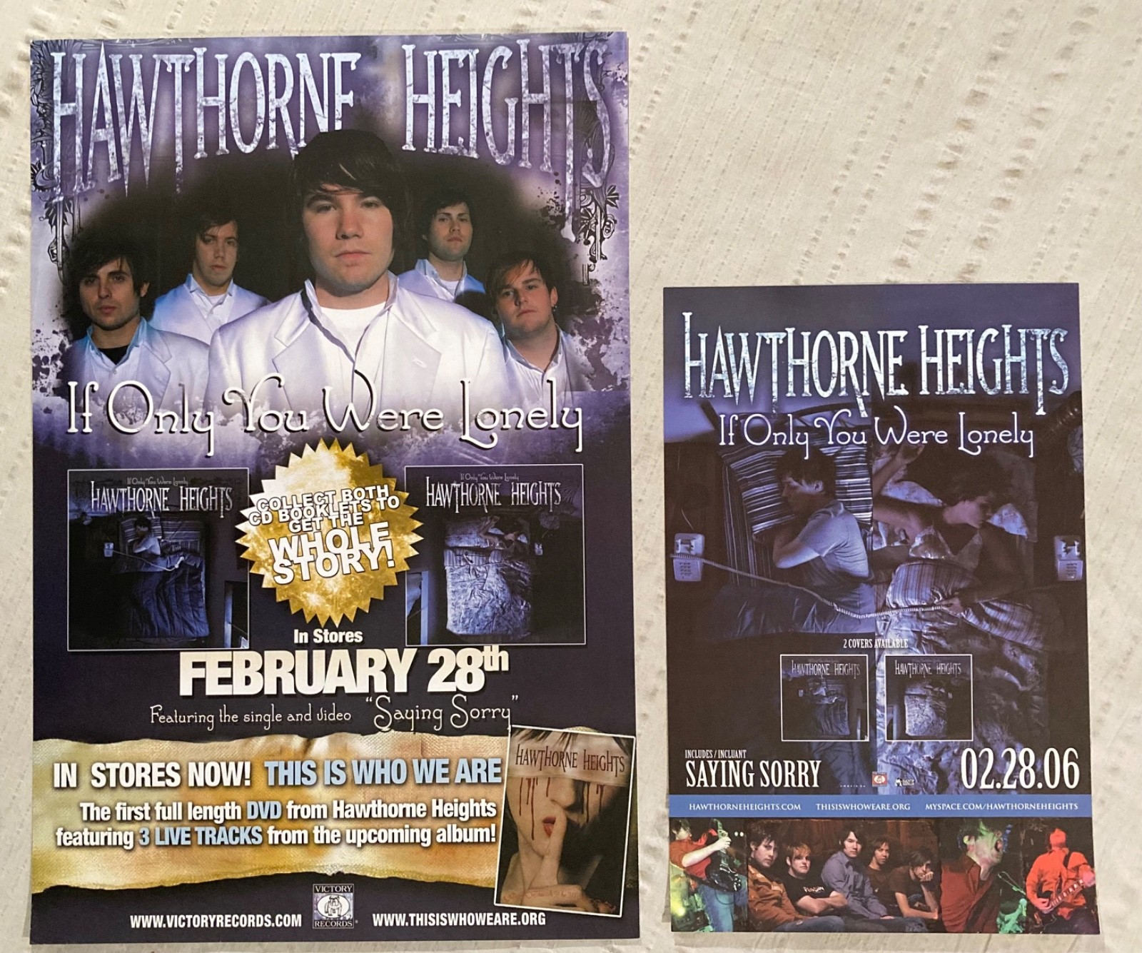 Hawthorne Heights 2006 Promo Poster Pair If Only You Were Lonely P